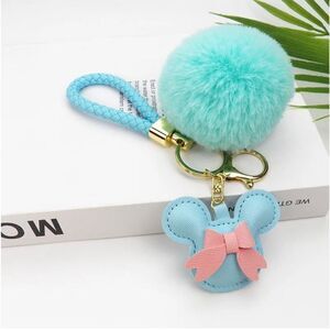 Leather Mickey Handbag Charm Keychain